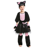 Mädchen Rolle Spiel Kostüm Kätzchen Kätze Cosplay Kostüm für Kinder Halloween Karneval
