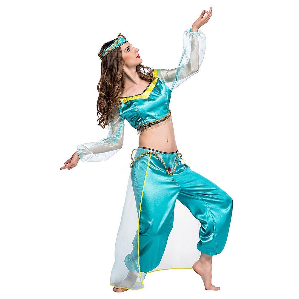 Aladdin Prinzessin Jasmine Cosplay Kostüm Robe Themenparty Damen Karne