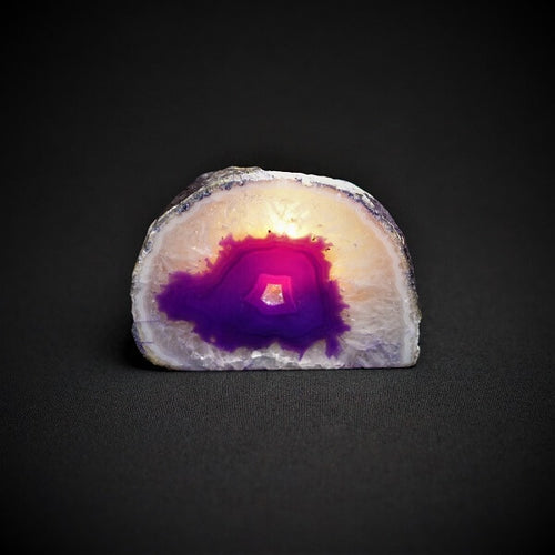 Purple Agate Cave Candle Holder include tealight candle - 634 grams - Heavenly Crystals Online