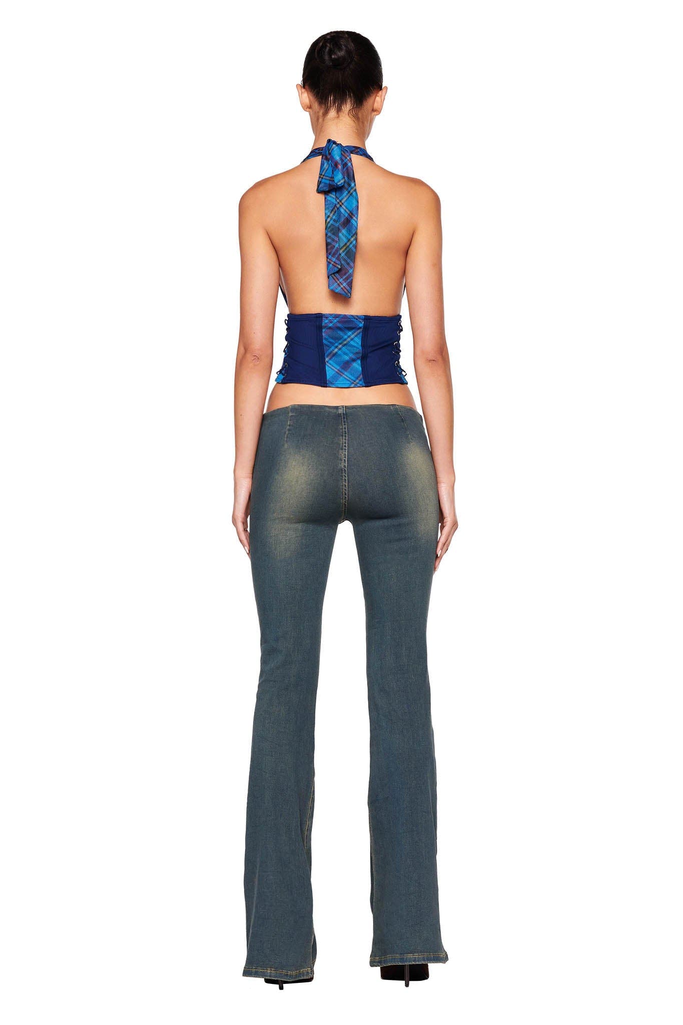 CELESTINA CORSET - BLUE : PLAID