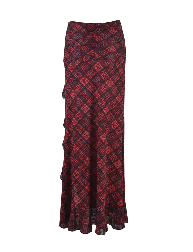 EMILLIA SKIRT - RED : RED PLAID