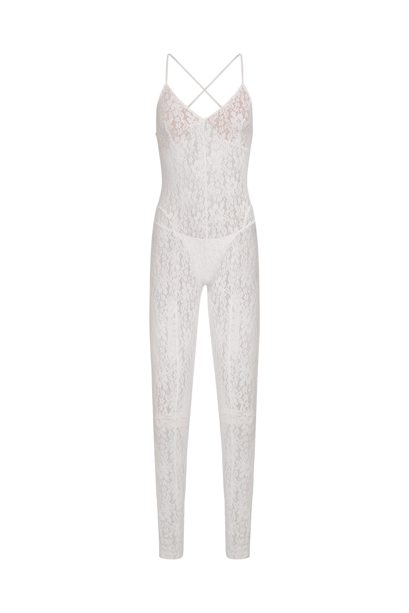 CRUZI CATSUIT - WHITE : LACE