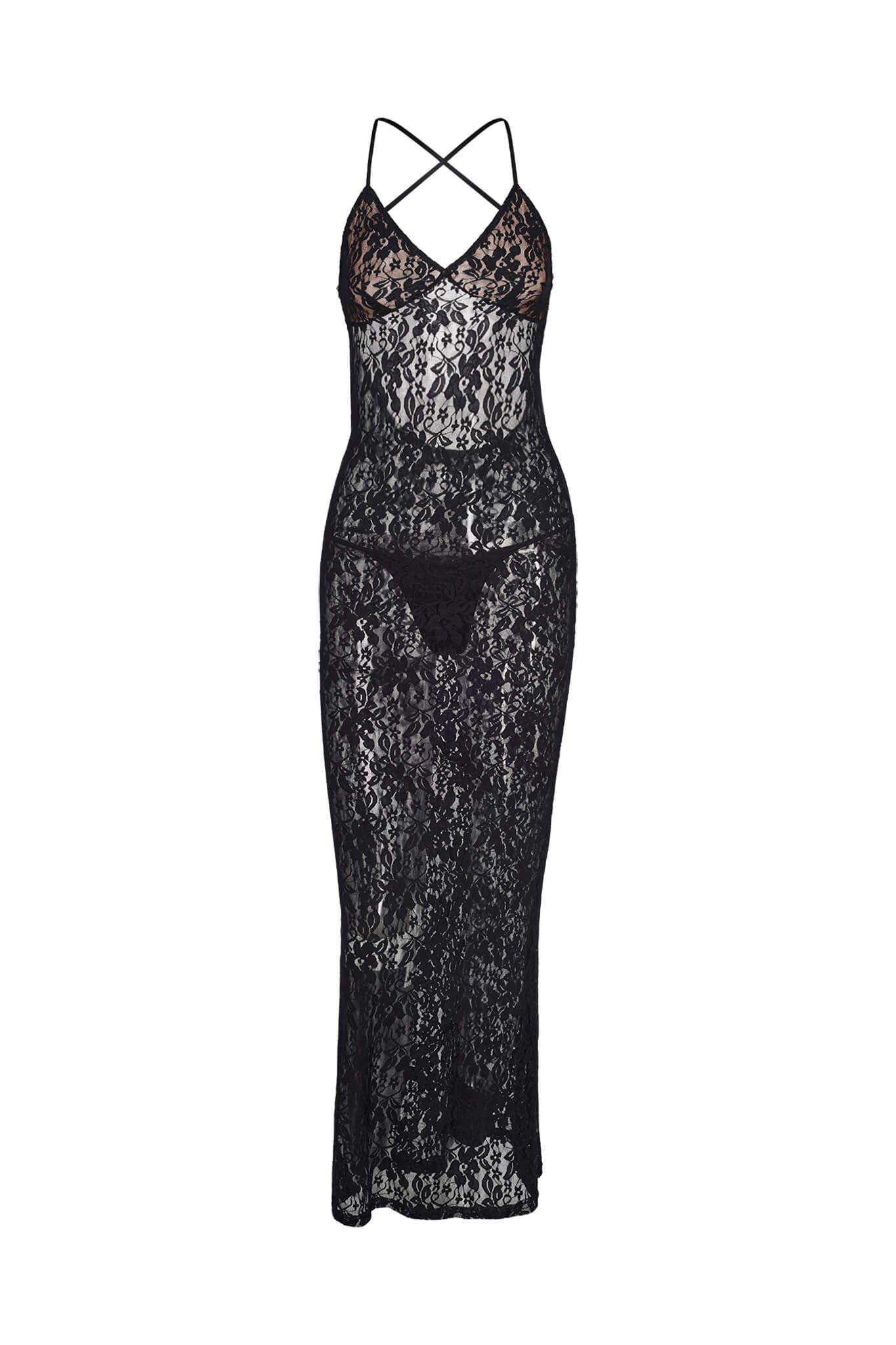 CRUZI MAXI DRESS - BLACK : LACE – I.AM.GIA North America