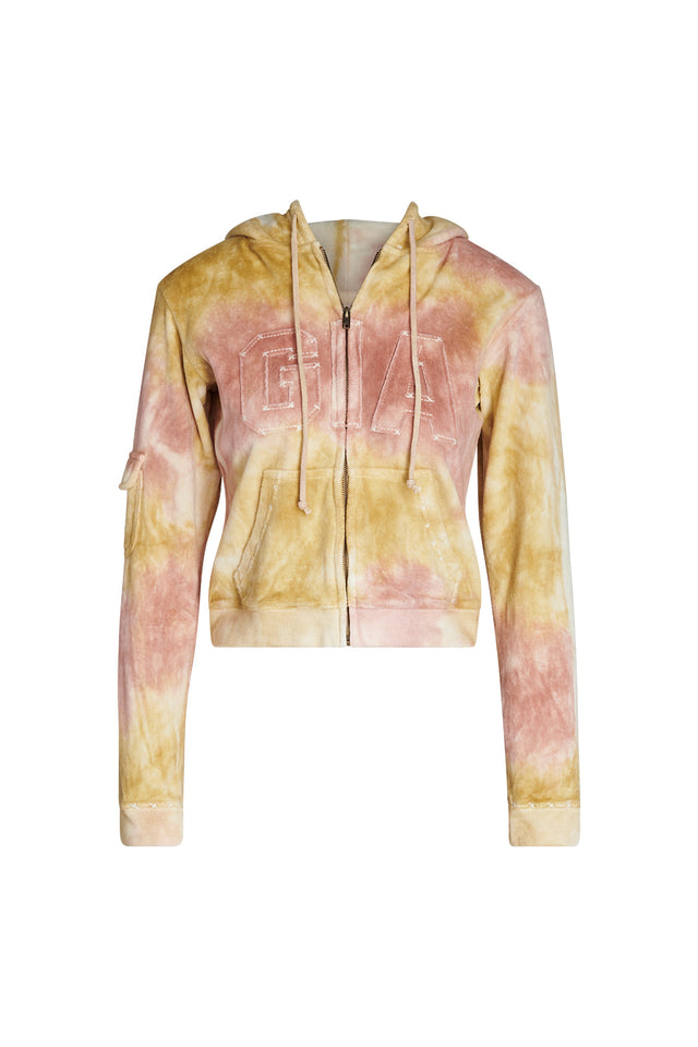 NARELLA VELOUR JUMPER - NEUTRAL : TIE DYE