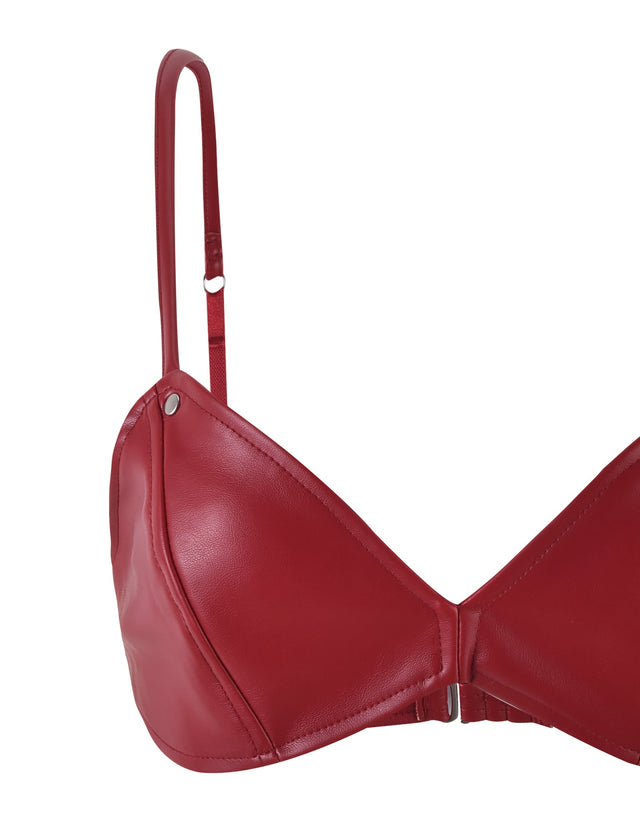 CARLINA PU TOP - RED : BURGUNDY