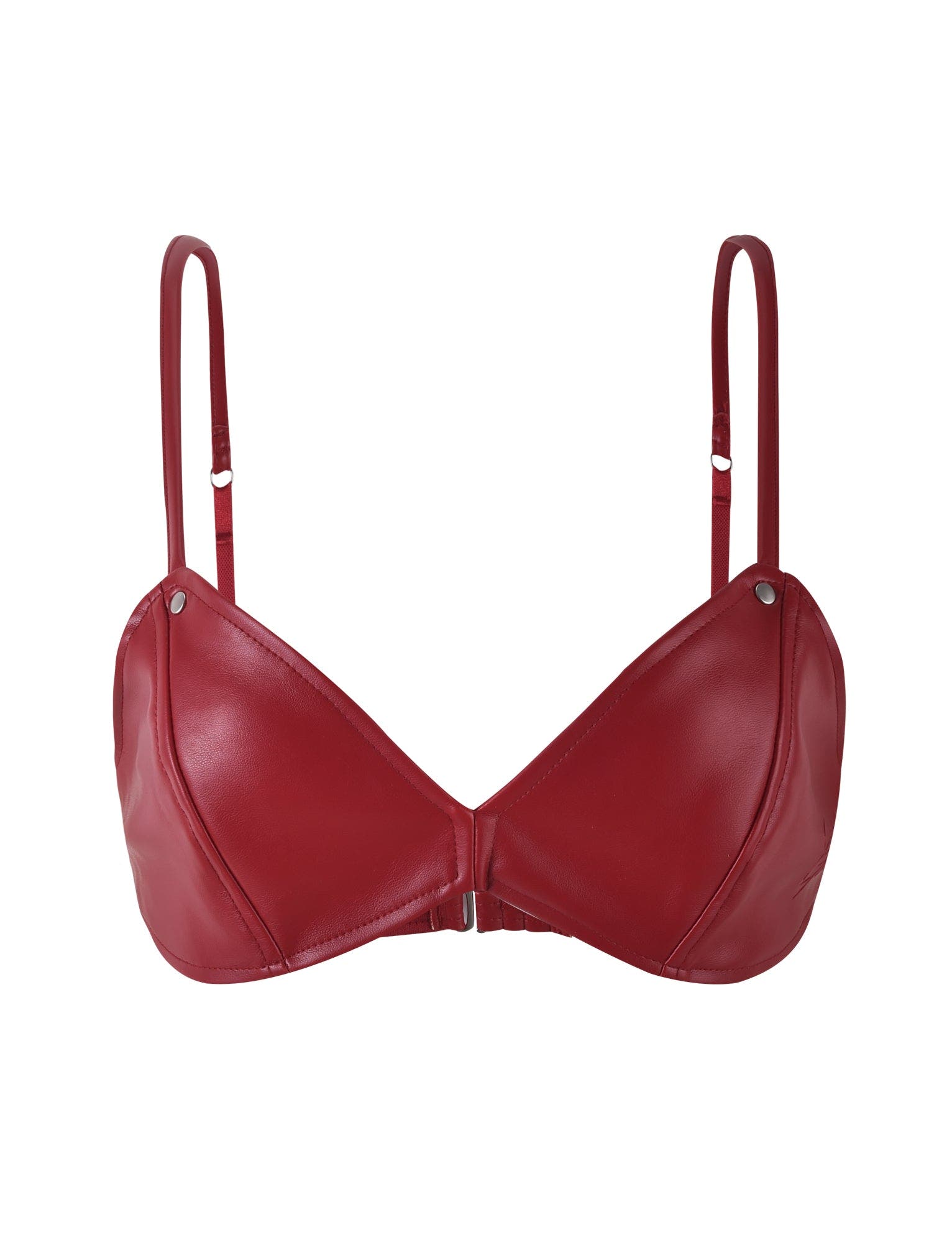 CARLINA PU TOP - RED : BURGUNDY