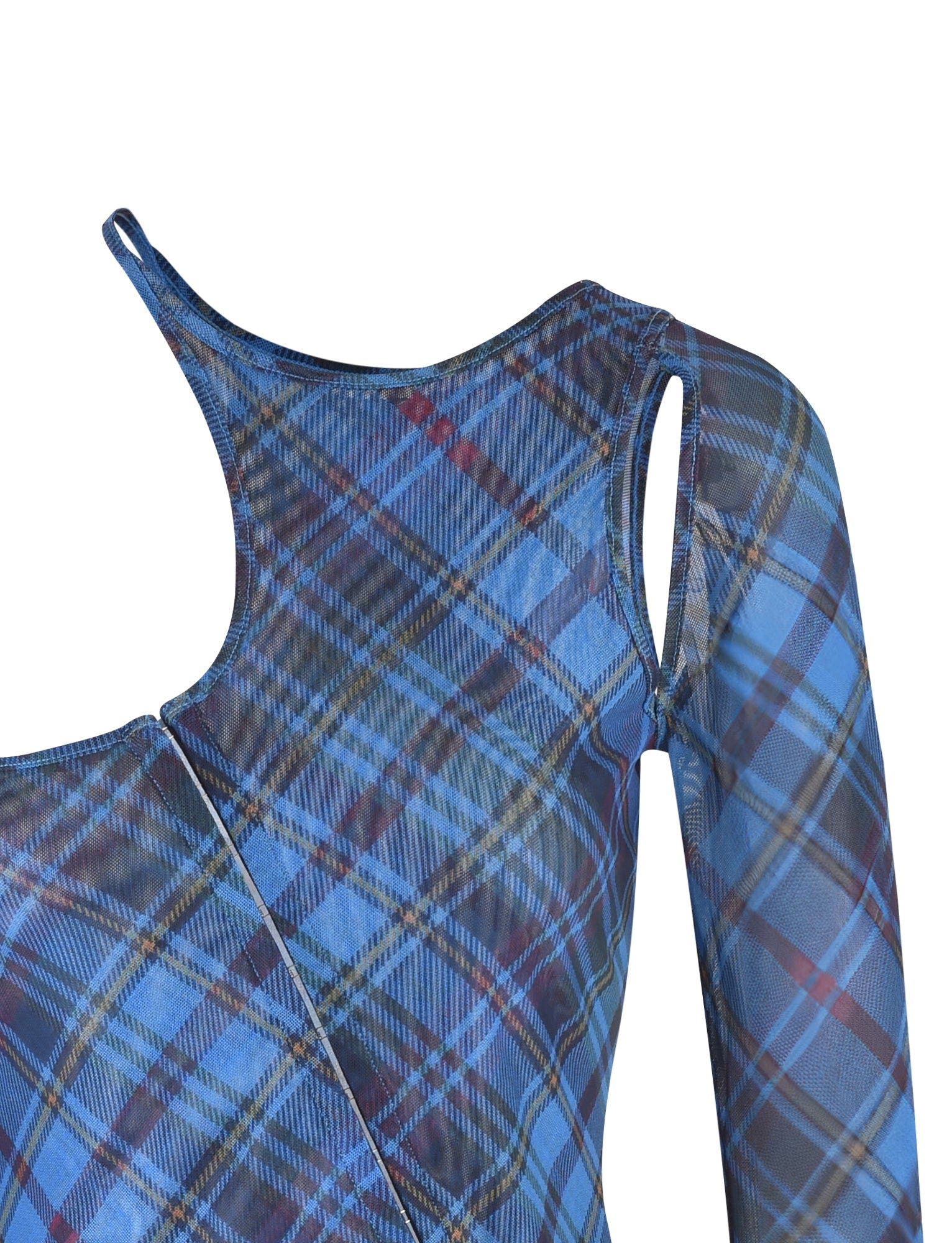 ANAFER TOP - BLUE : PLAID