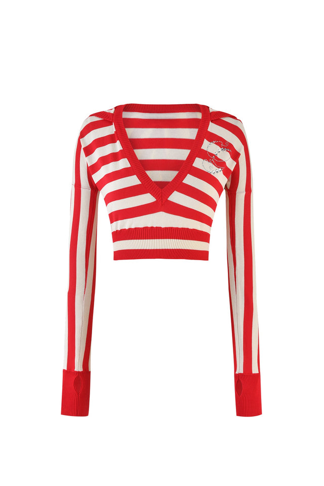 SUZI SWEATER - RED : STRIPE