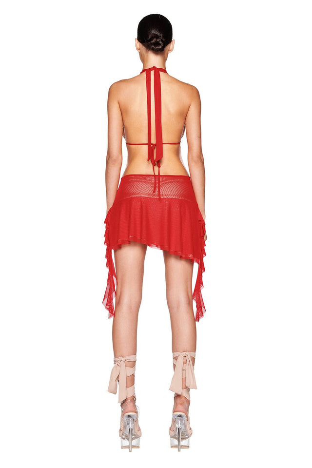 IRISIA MESH DRESS - RED