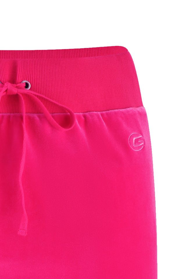 STACEY VELOUR SKIRT - PINK : HOT PINK