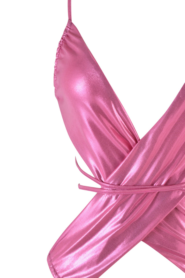 ALUNA BODYSUIT - PINK : METALLIC