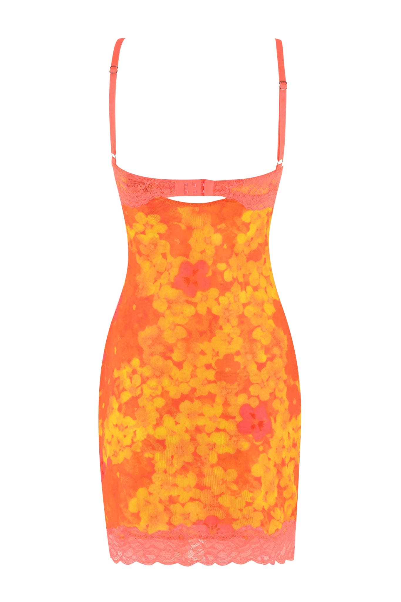 CALYPSO MINI DRESS - ORANGE : NEON FLORAL