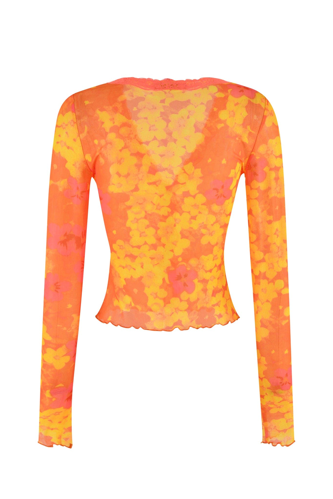 TASHI TOP - ORANGE : NEON FLORAL