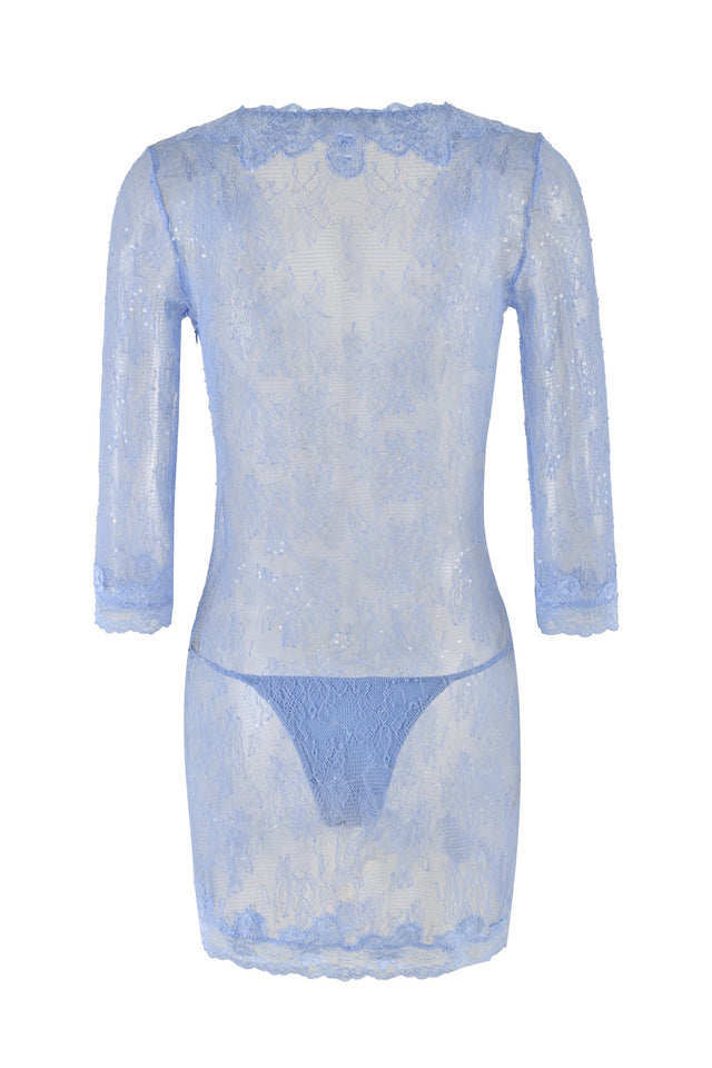 BIJOU MINI DRESS - BLUE : LACE