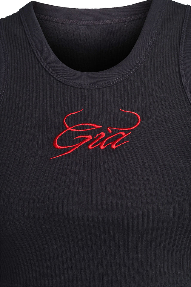 VEA CROP TANK - BLACK/RED