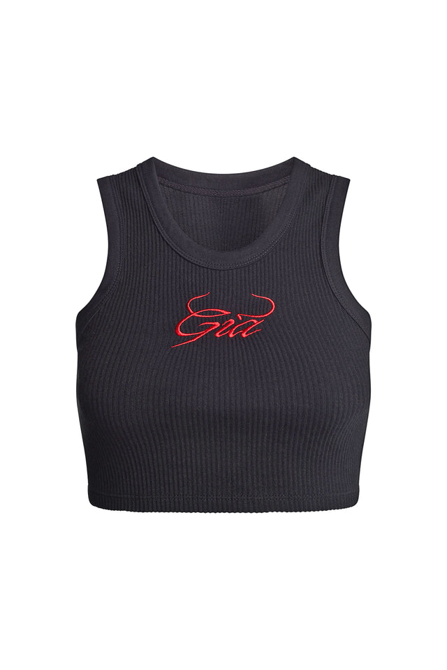 VEA CROP TANK - BLACK/RED