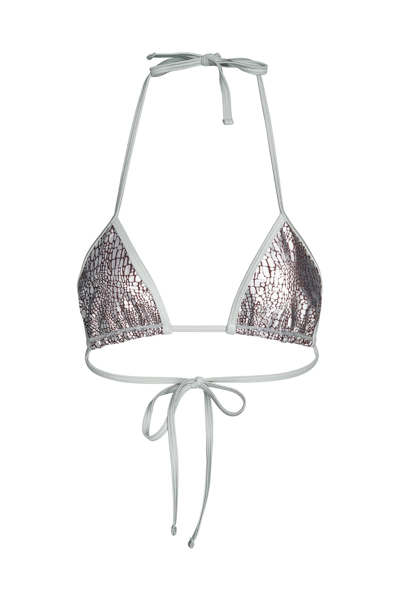 ROZALINE BIKINI TOP - GREY : CROCODILE