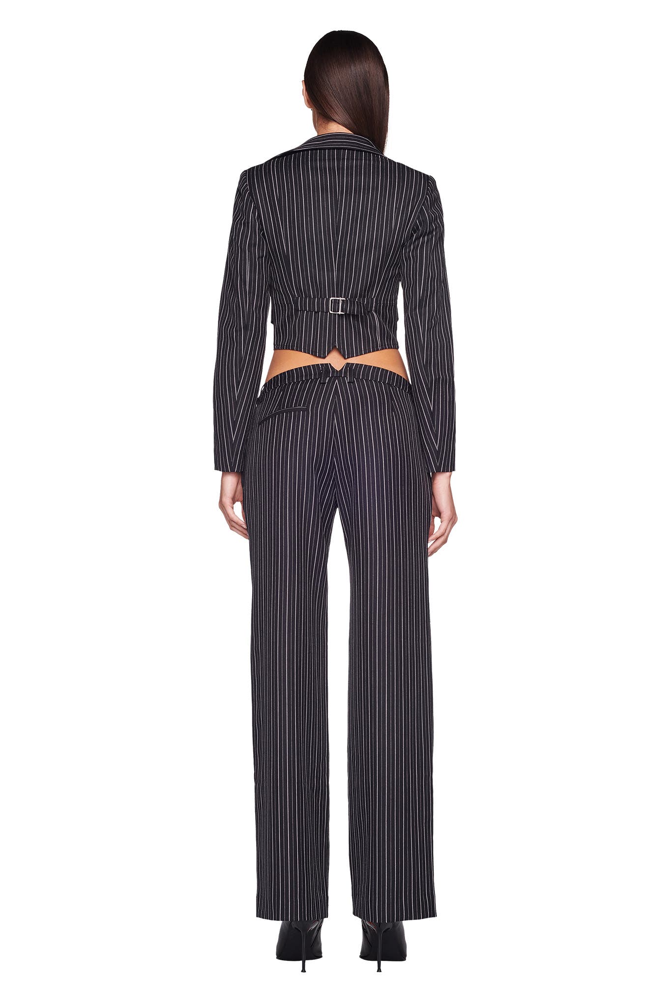 HAVENA PANT - BLACK : PINSTRIPE