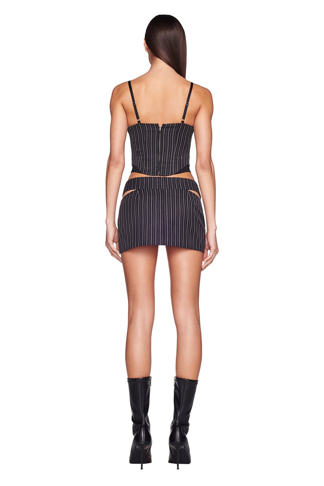 HAVENA CORSET - BLACK : PINSTRIPE