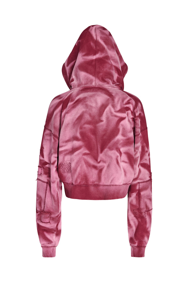 JOSAI HOODIE - RED : WINE DYE