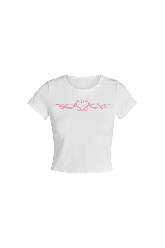 REESE T-SHIRT - WHITE W PINK 