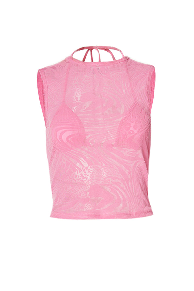 AMINA TOP - PINK BURNOUT