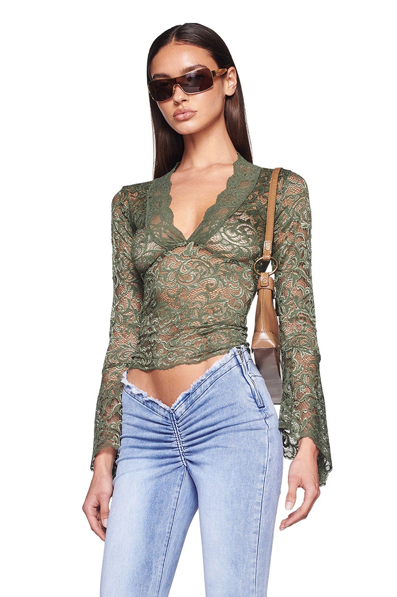 GEMMA TOP - GREEN : OLIVE