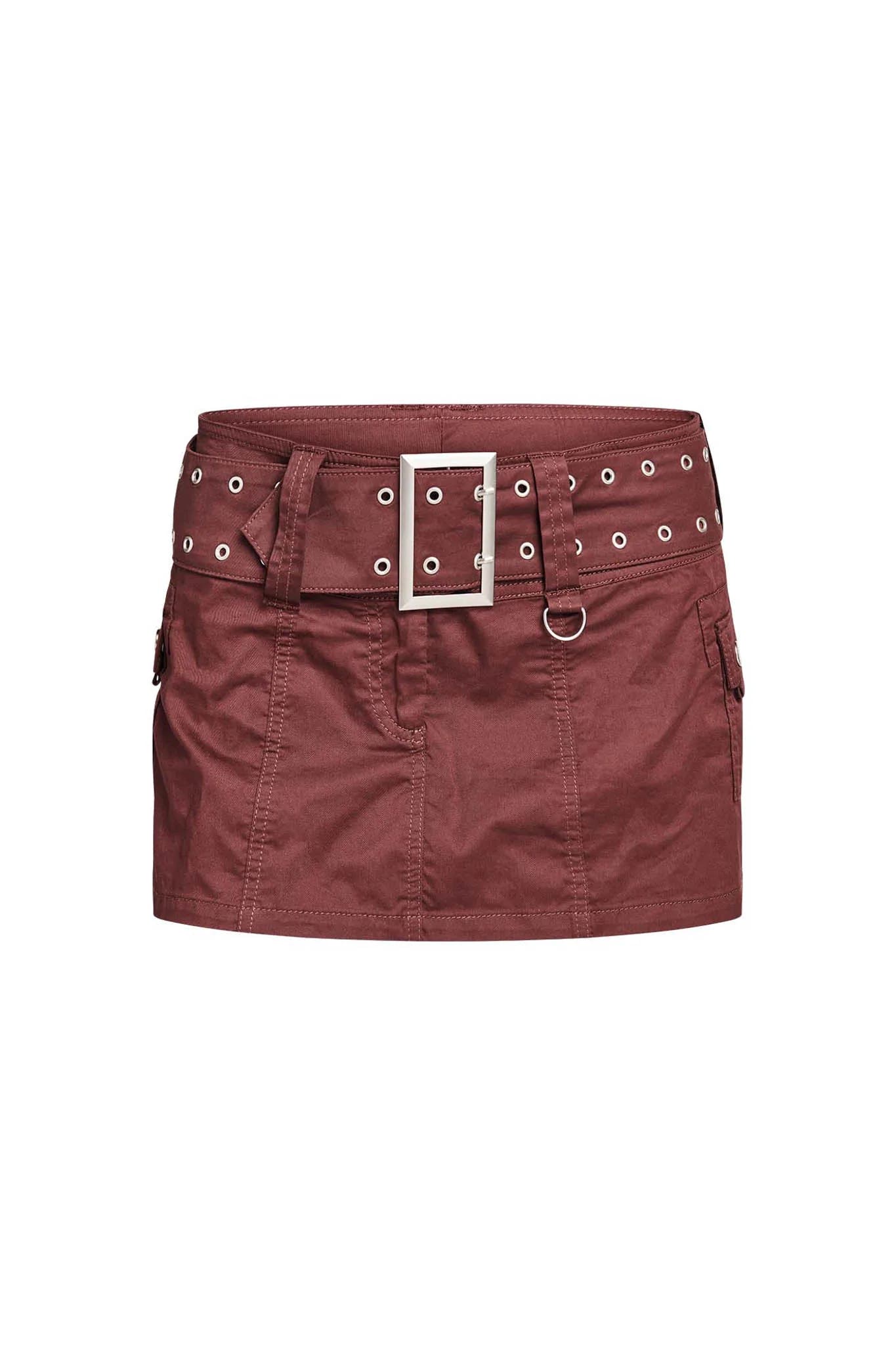 JORDAN MINI SKIRT - NEUTRAL : CHOCOLATE