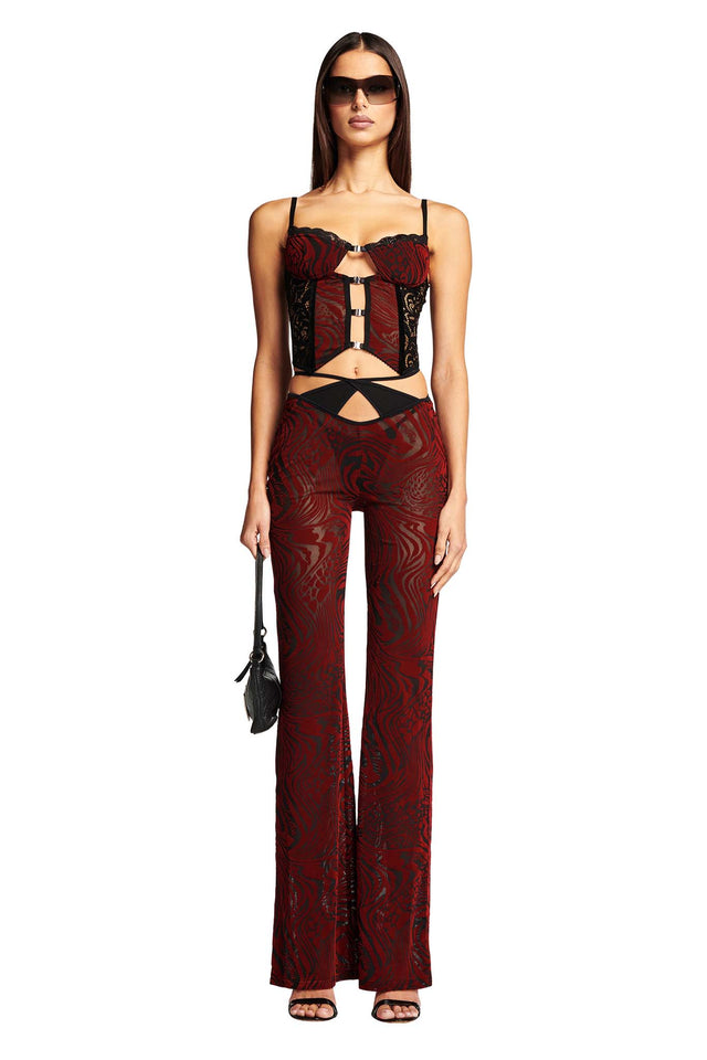 VELORINA PANT - RED BURNOUT