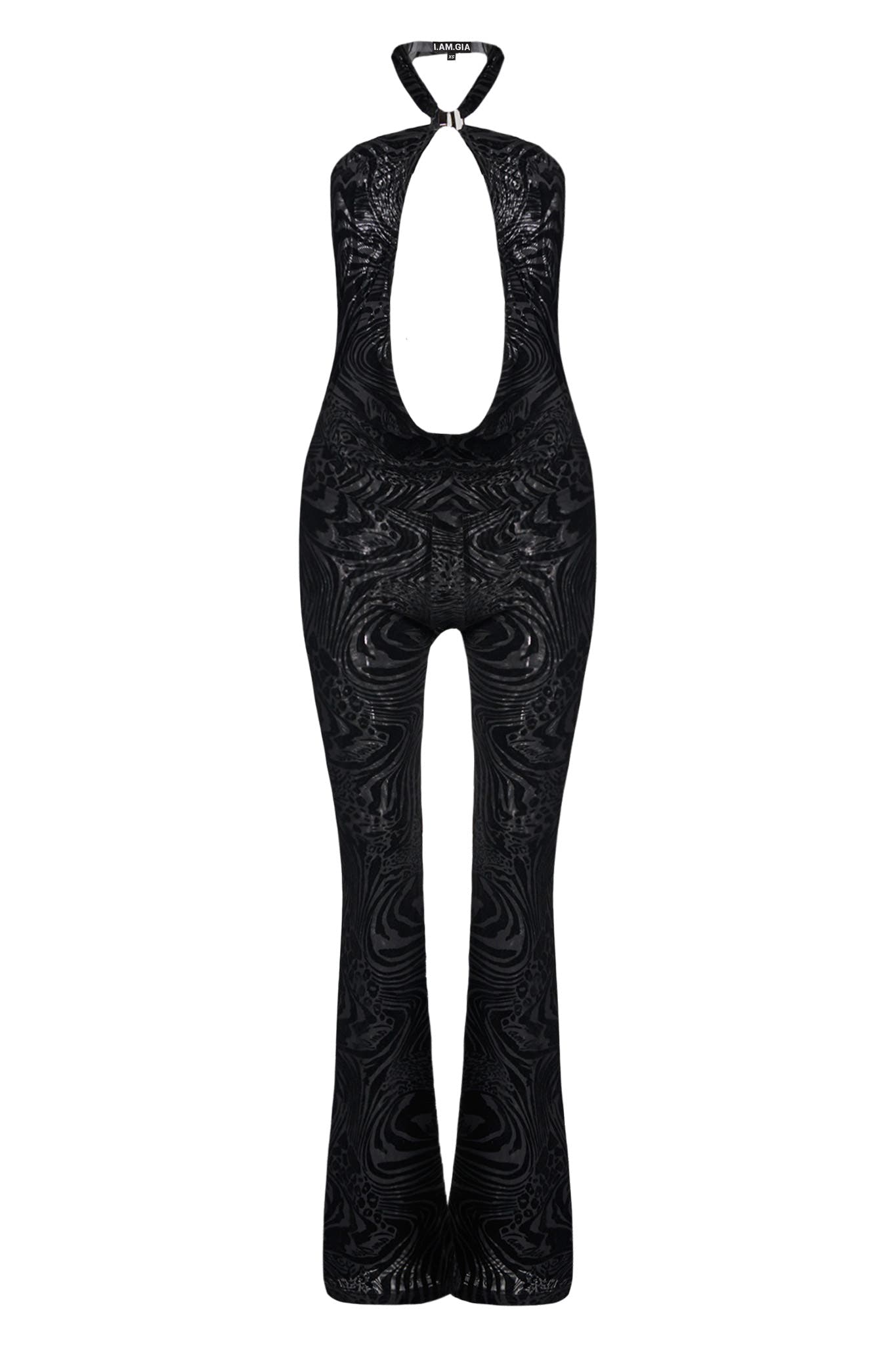 VALENTINA JUMPSUIT - BLACK BURNOUT