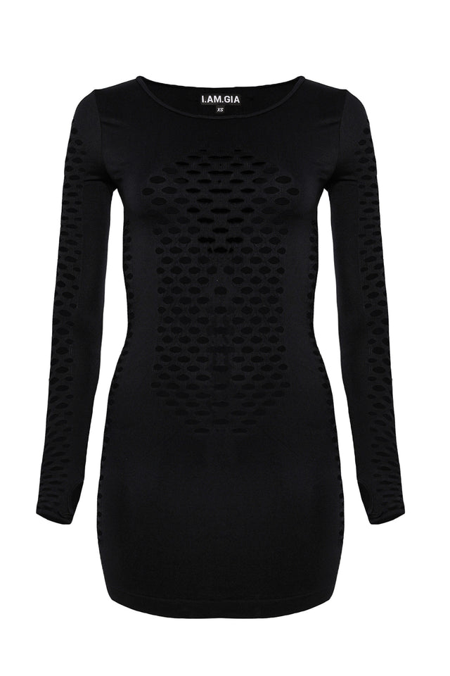 YAZMIN KNIT DRESS - BLACK