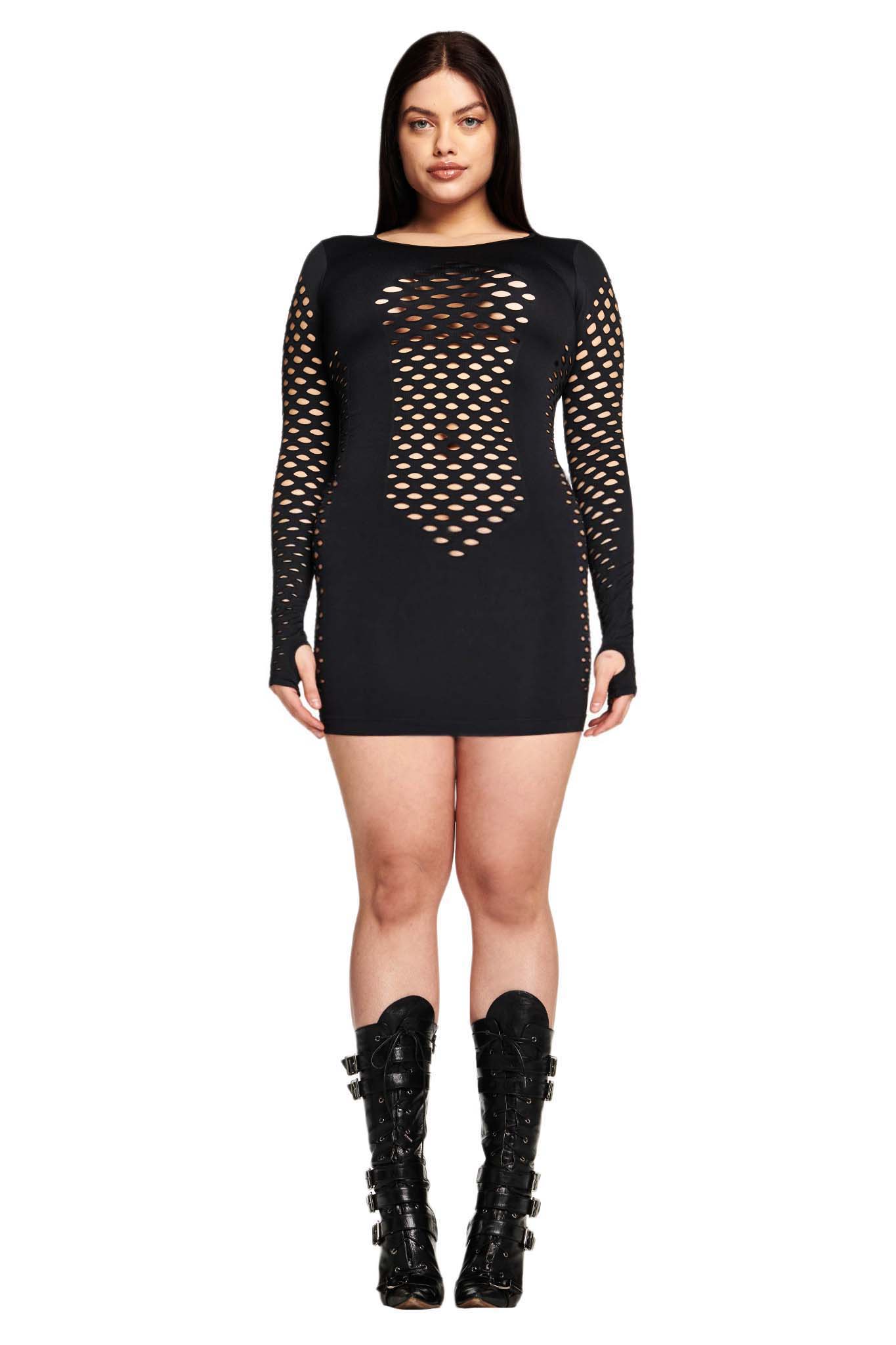 YAZMIN KNIT DRESS - BLACK