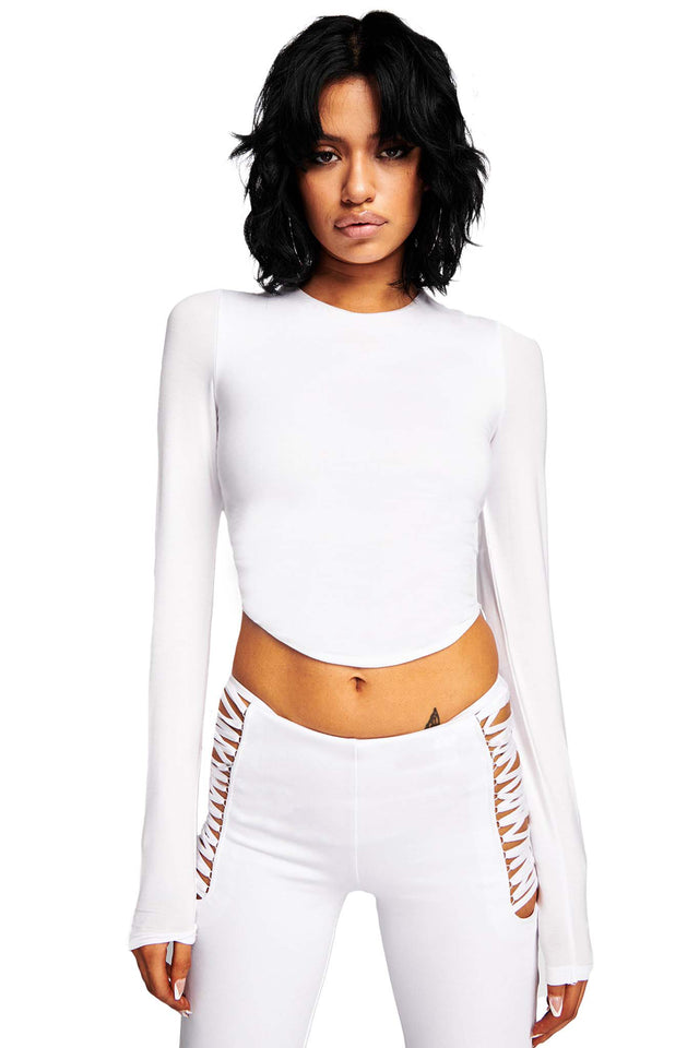 VERA LONG SLEEVE TOP - WHITE