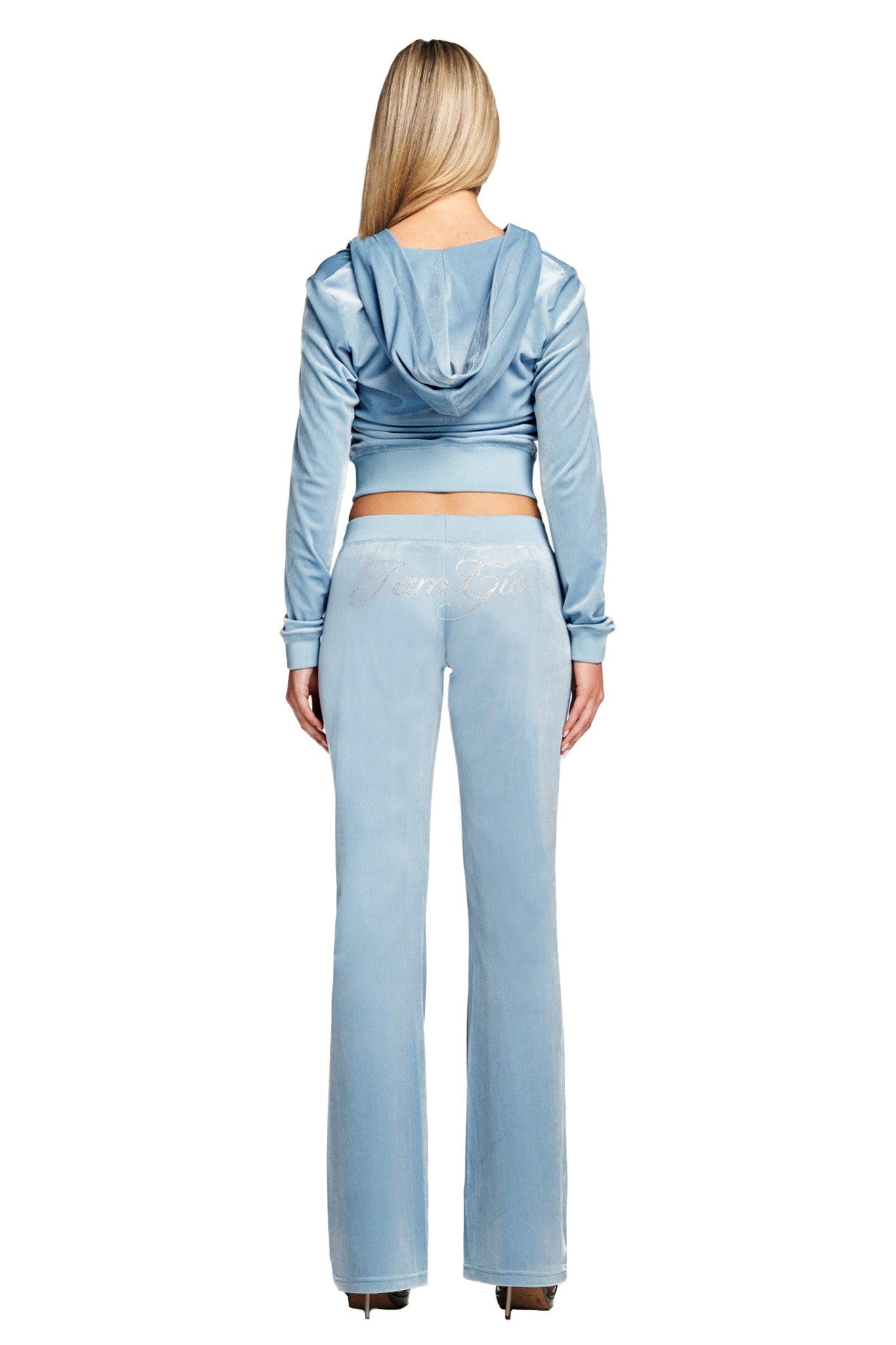 KAMERON VELOUR JACKET - BABY BLUE