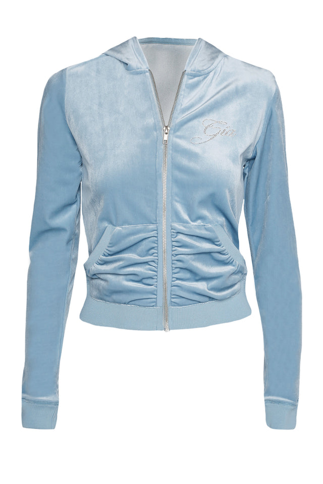 KAMERON VELOUR JACKET - BABY BLUE