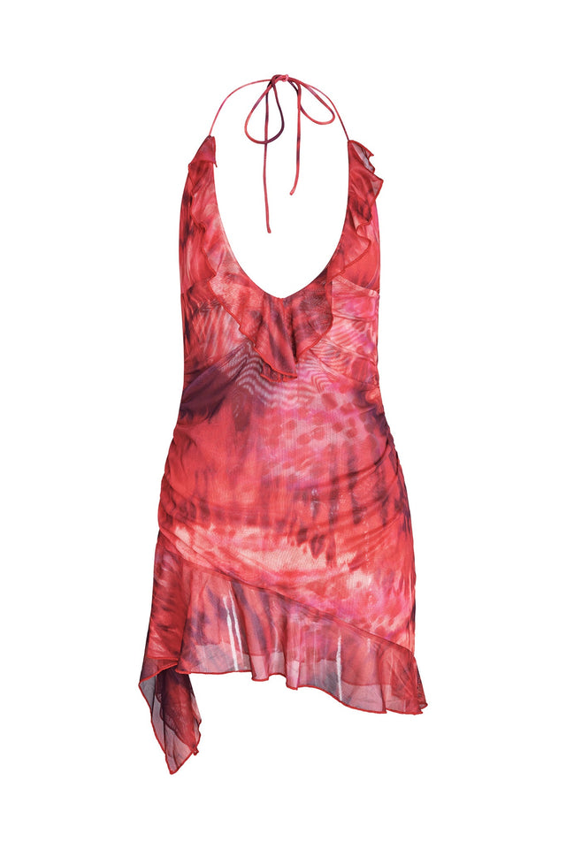 VIRA MINI DRESS - BURNING DESERT RED