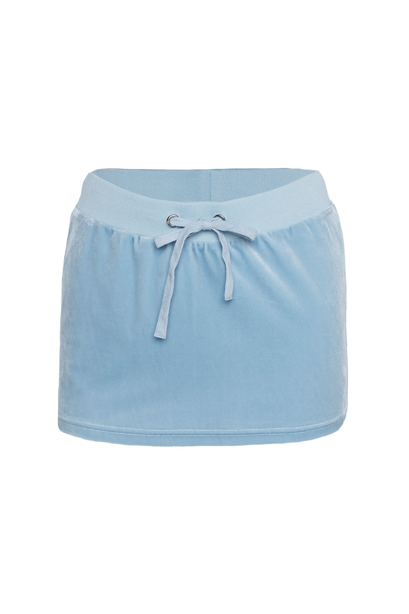 KAMERON VELOUR MINI SKIRT - BABY BLUE