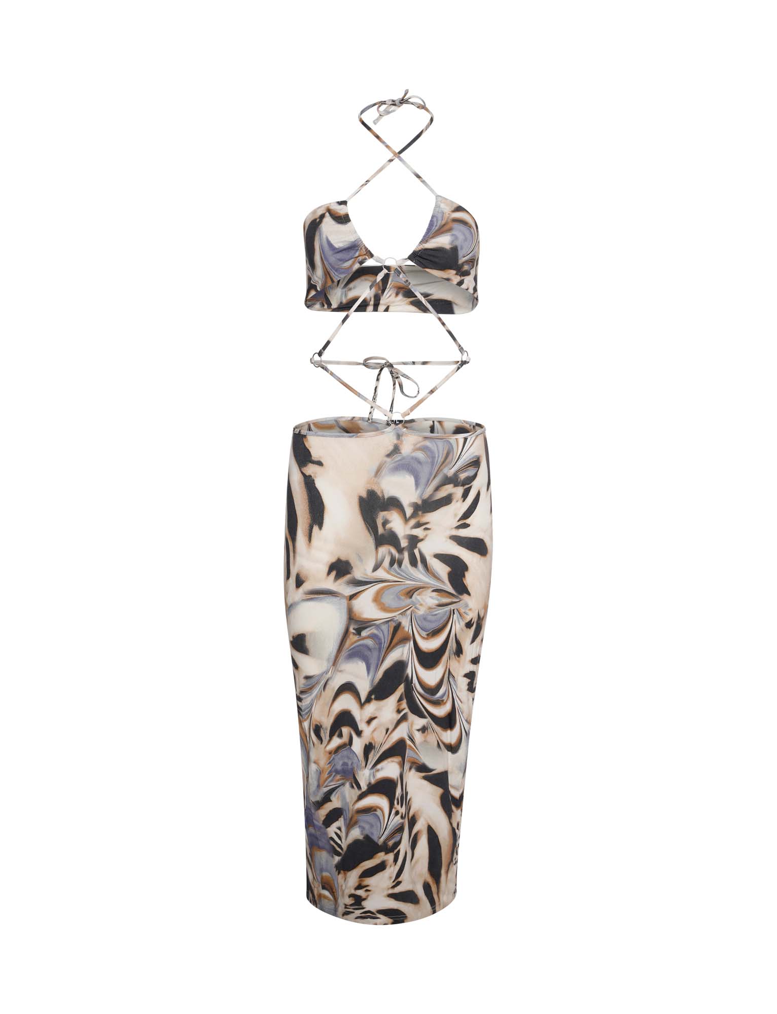 REYA MIDI DRESS - BLUE ANIMALE