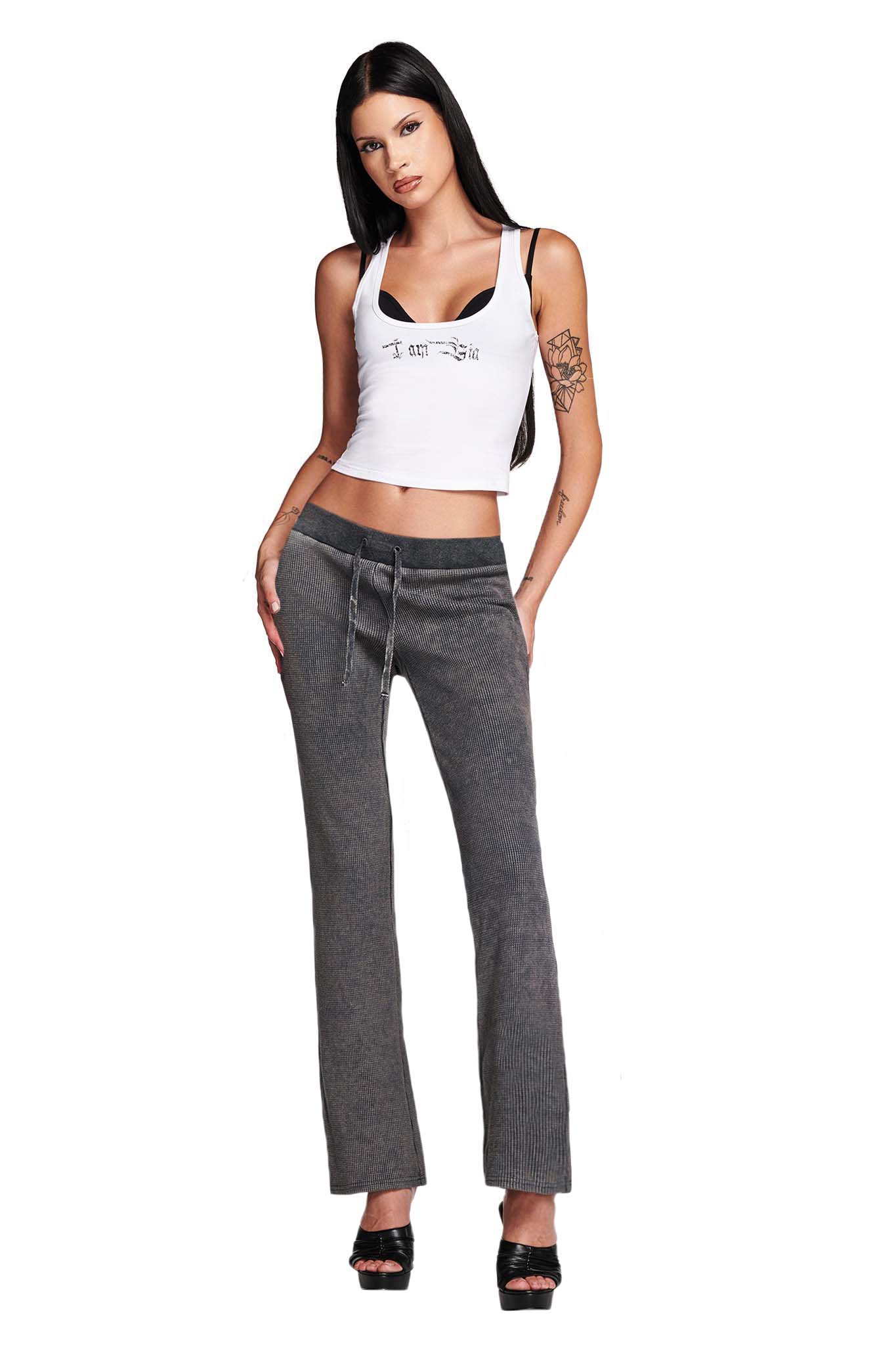 ALEENA PANT - GREY : WASHED GREY