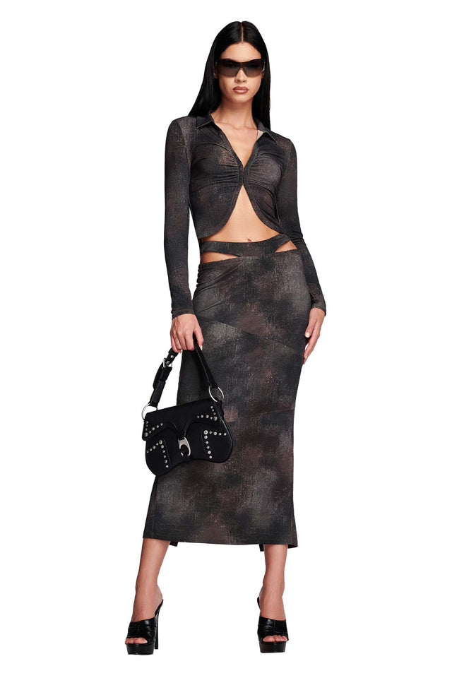 NIENNA TOP - BLACK : SPRAY