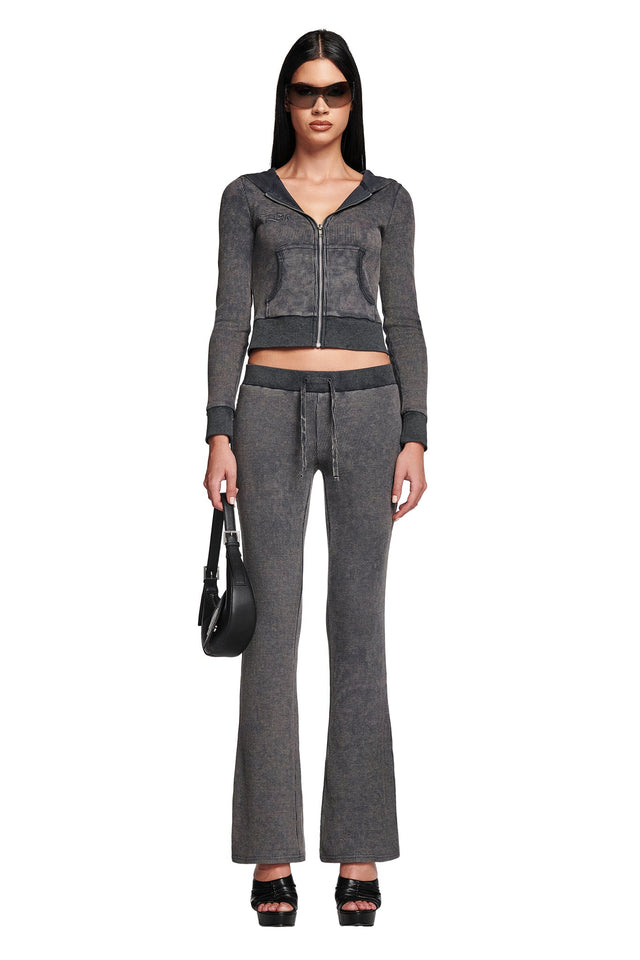 Wildfox, Pants & Jumpsuits, Wildfox Tennis Club Flared Leg Pants In Clean  Black Grey