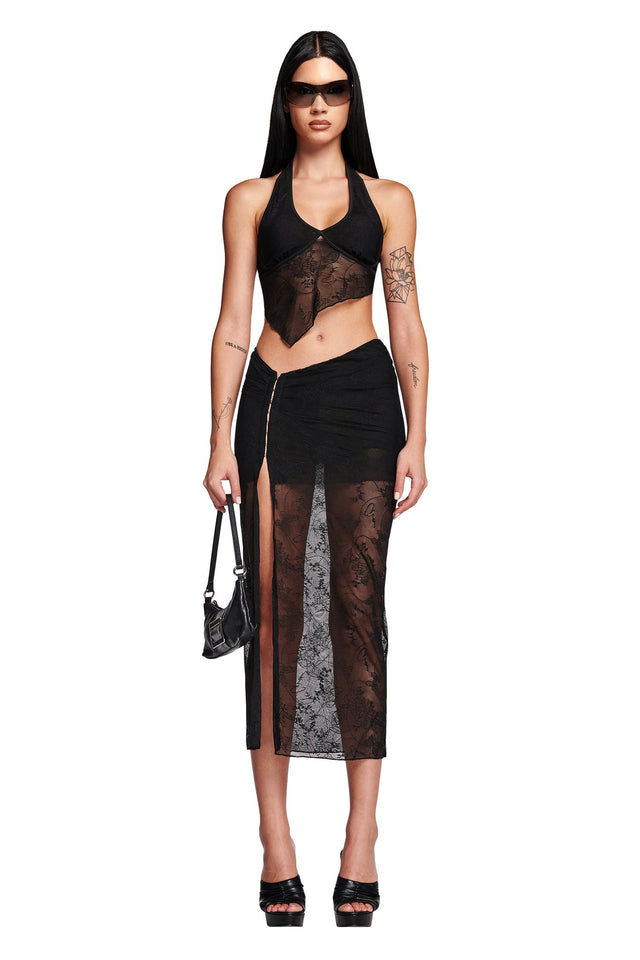 VALA SKIRT - BLACK : BUTTERFLY LACE