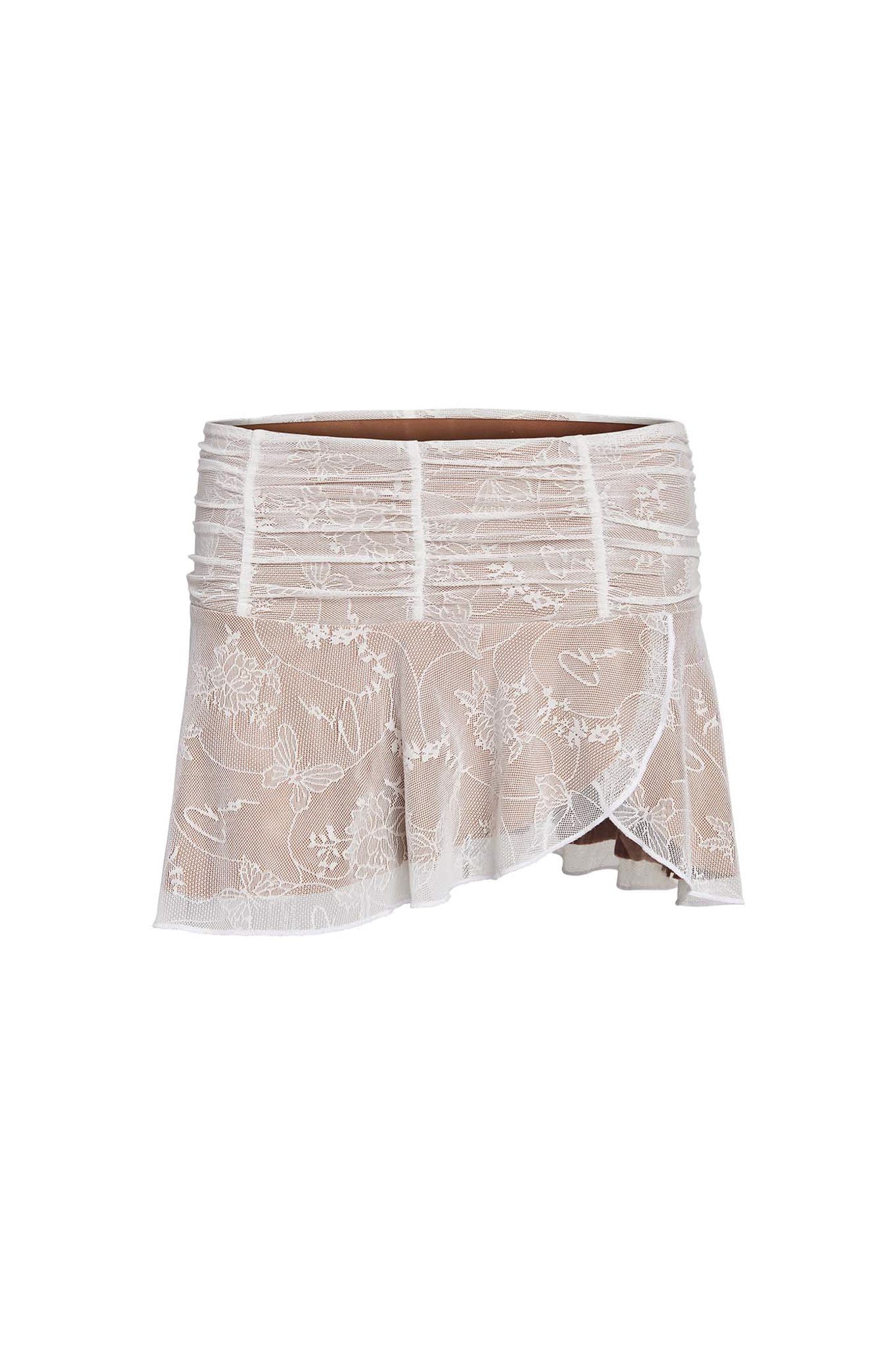 YVETTE SKIRT - WHITE : BUTTERFLY LACE