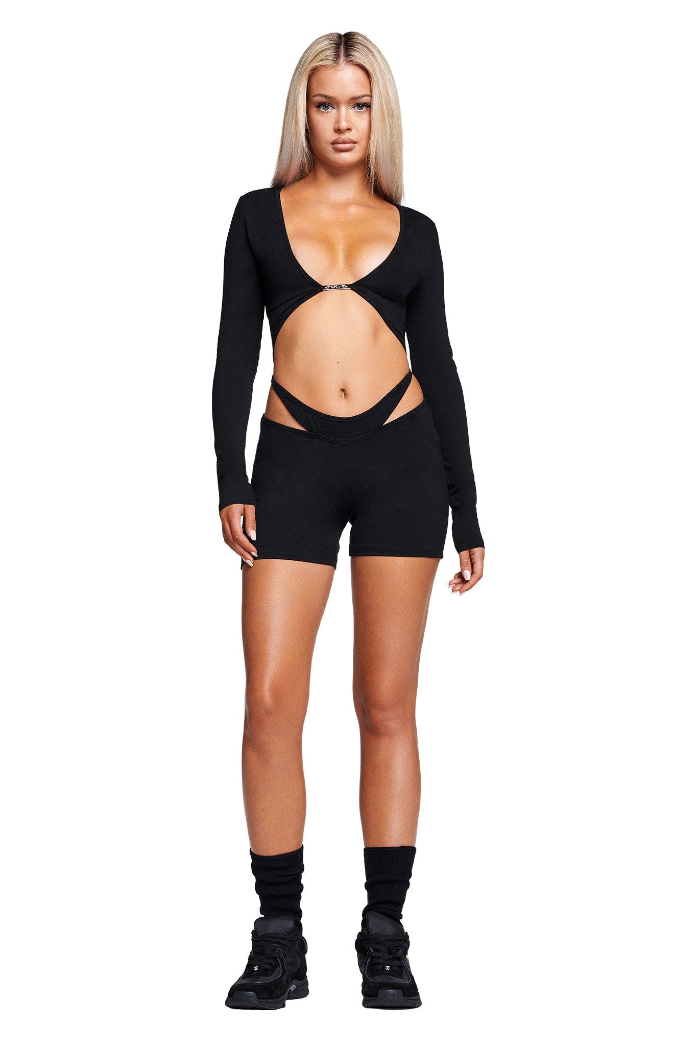 VALDEZ PLAYSUIT  - BLACK