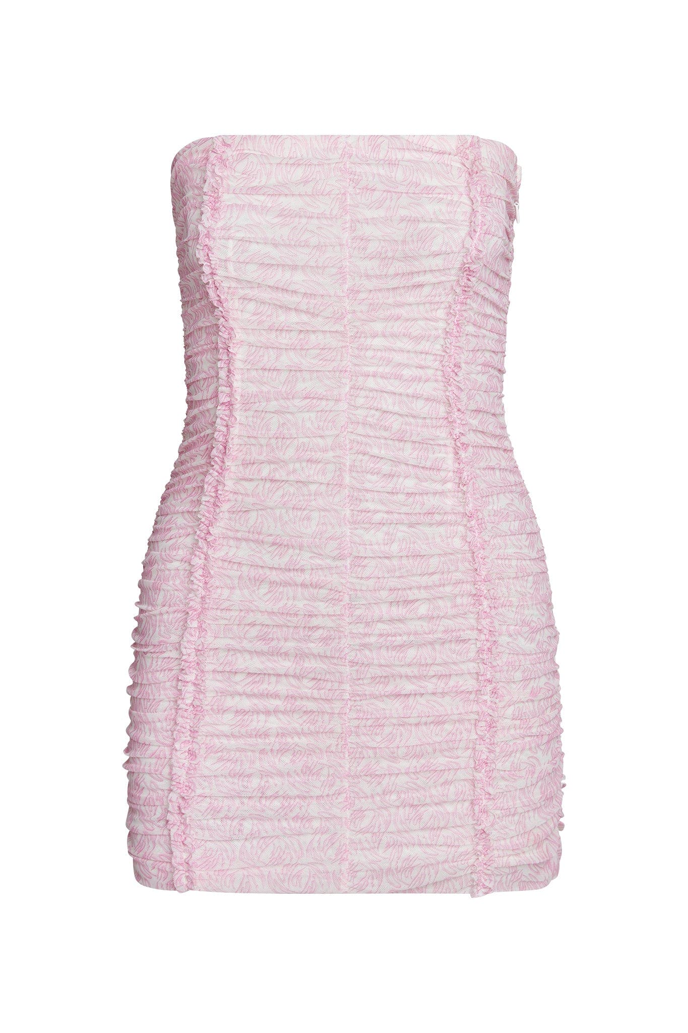 PARTON MINI DRESS - PINK : MONOGRAM