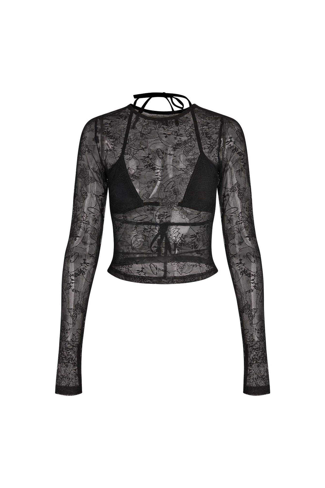 MISTEL LS TOP - BLACK : BUTTERFLY LACE