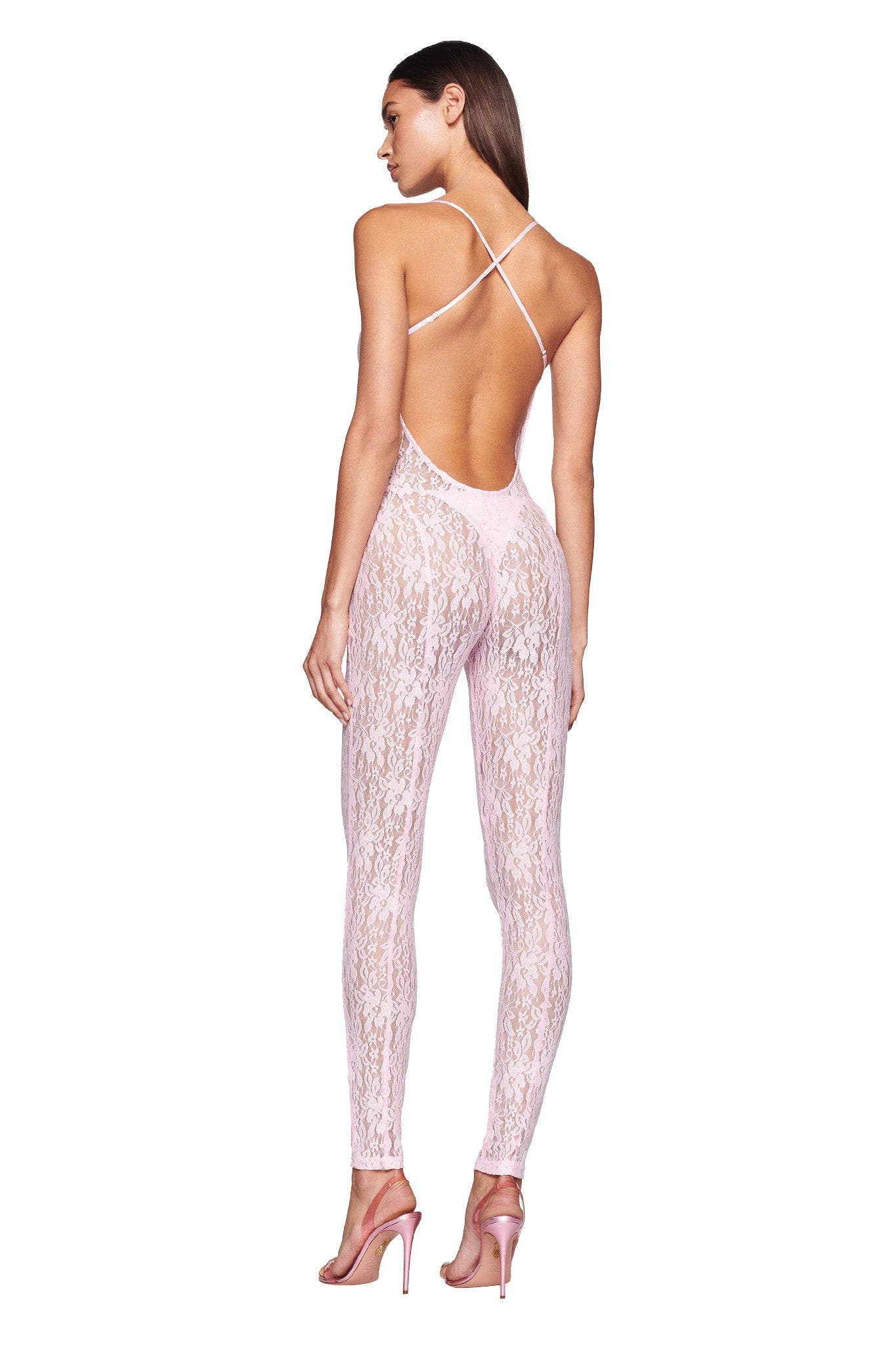 CRUZI CATSUIT - PINK : LACE