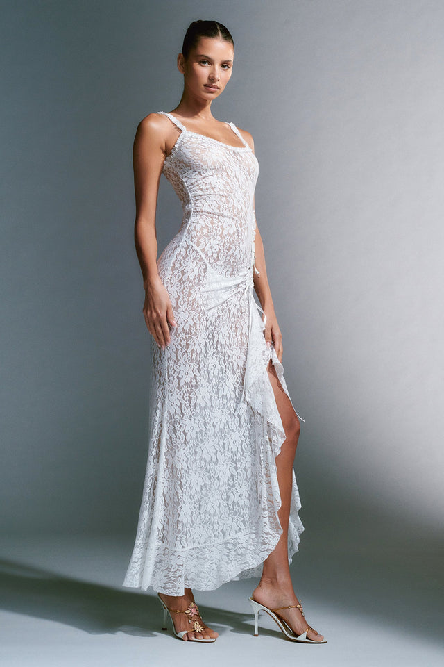 MASIE MAXI DRESS - WHITE : LACE