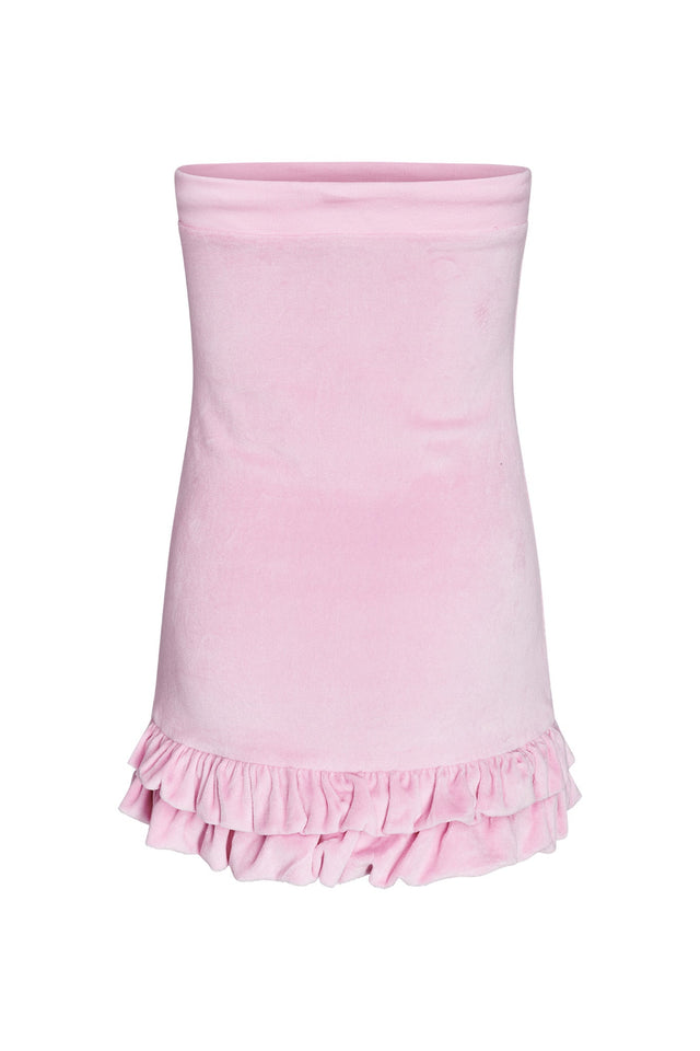 NARELLA VELOUR DRESS - PINK