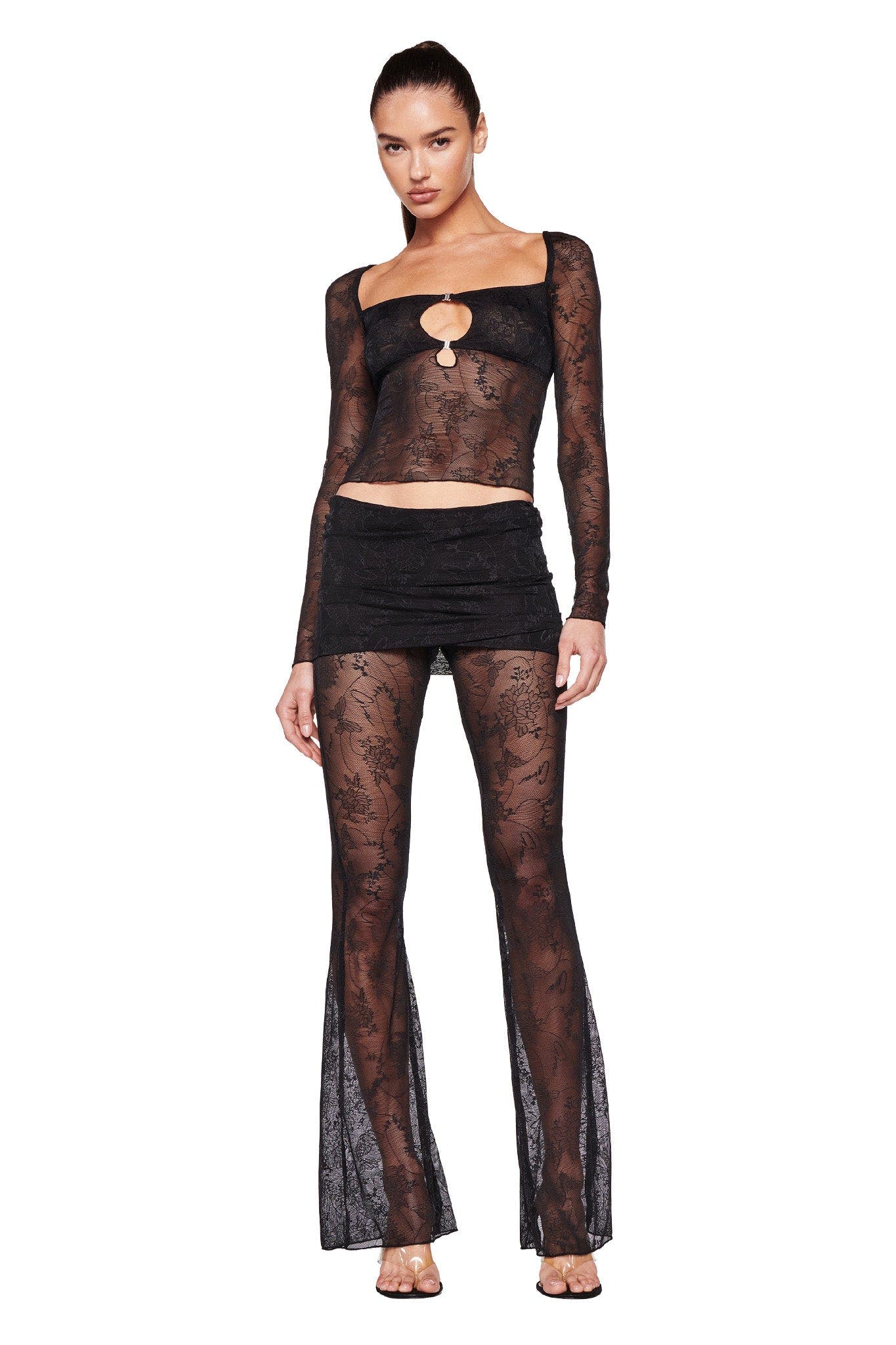 NALLIAH PANT - BLACK : LACE